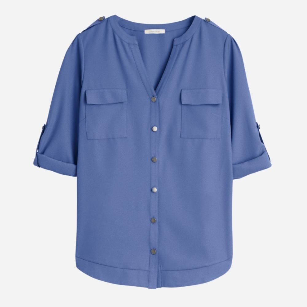 Light Blue Button Down Blouse- Small